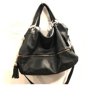 Genuine leather hobo bag